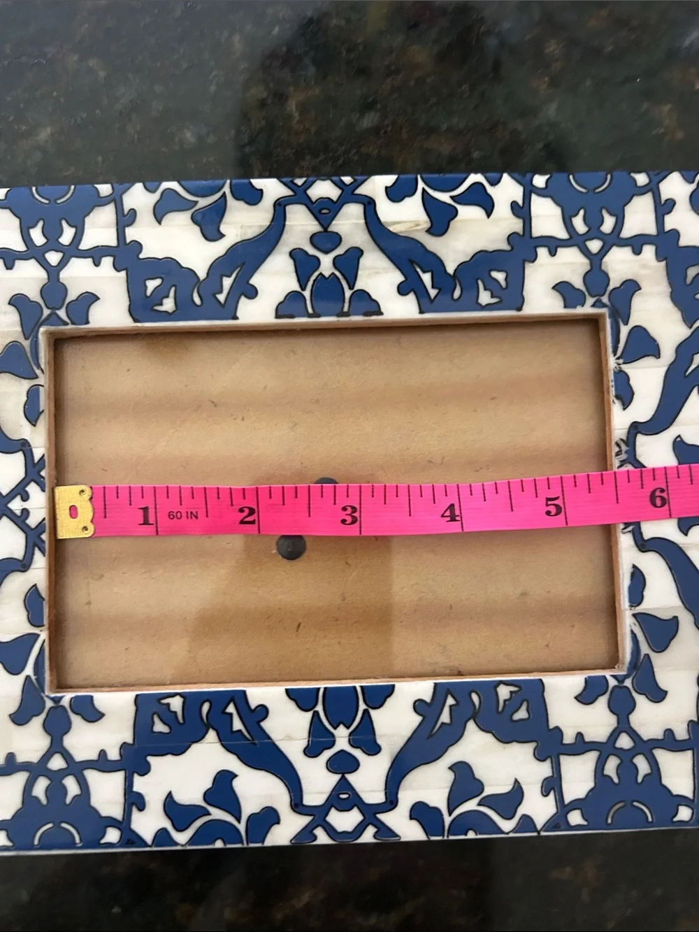 Decorative blue and ivory Patterned Photo Frame